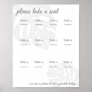 Seating Chart Print, Value Poster Paper (Matte)
