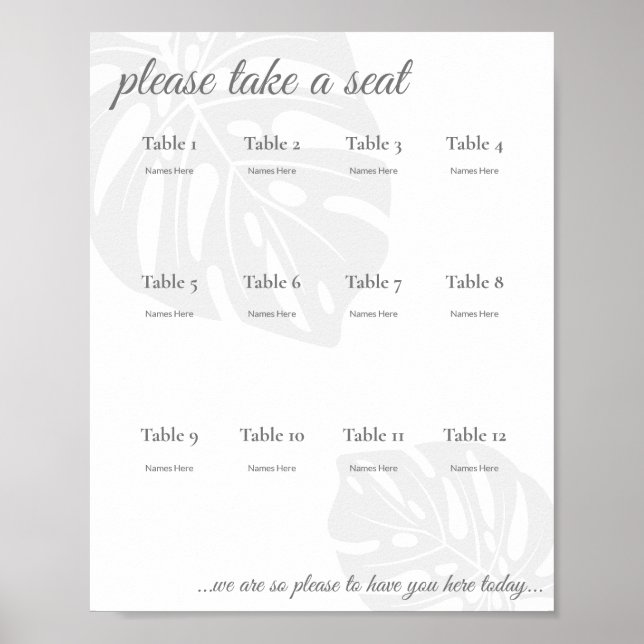 Seating Chart Print, Value Poster Paper (Matte) (Vorne)