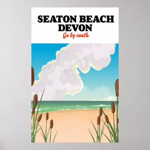 Seaton Beach Dorset Reiseplakat Poster