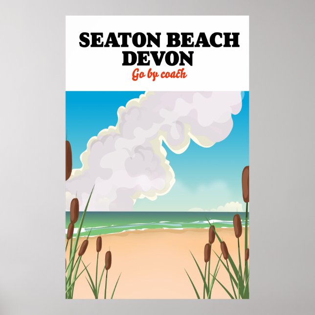 Seaton Beach Dorset Reiseplakat Poster (Vorne)