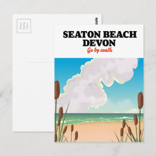 Seaton Beach Dorset Reiseplakat Postkarte