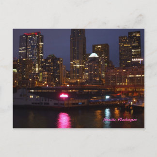 Seattle at Night Postkarte