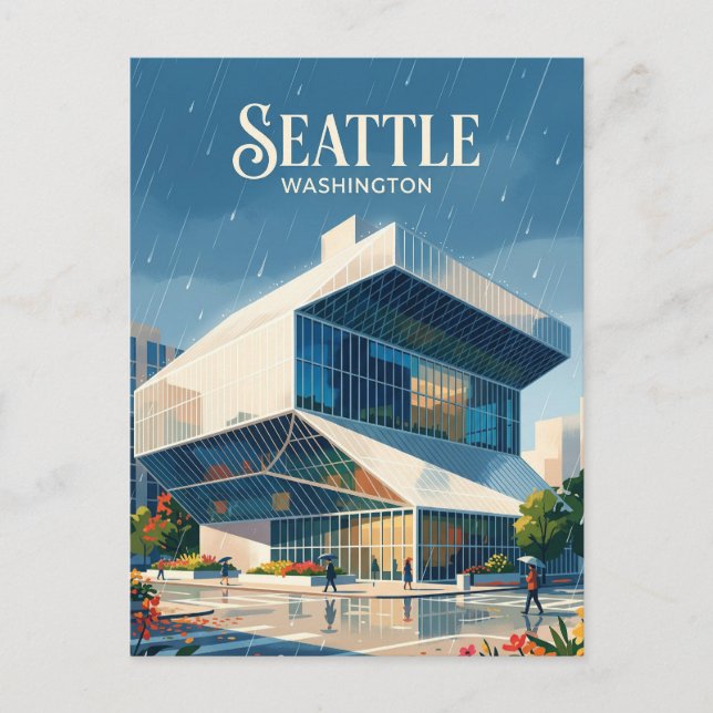 Seattle Central Library USA Postkarte (Vorderseite)
