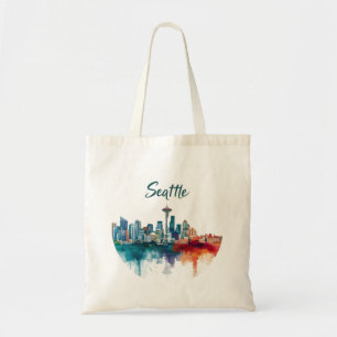 Seattle City Aquarell-Skyline Tragetasche