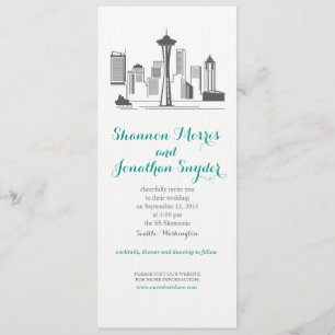 Seattle City Skyline Hochzeitseinladung Einladung