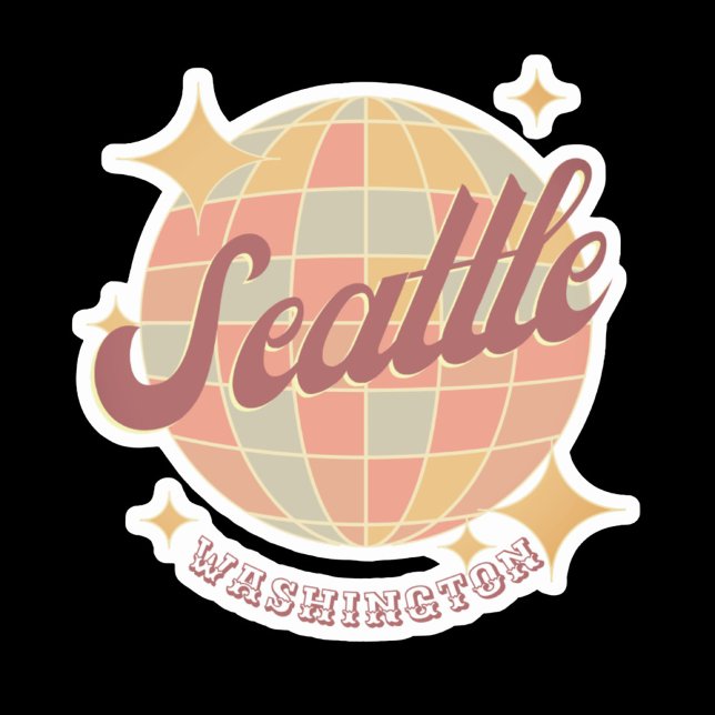 Seattle City Washington Retro Vintag Aufkleber (Von Creator hochgeladen)