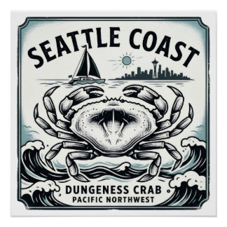 Seattle Coast Dungeness-Krabbe Poster