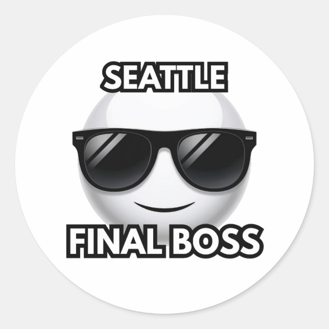 Seattle Final Boss Cool Emoji Sticker (Vorderseite)