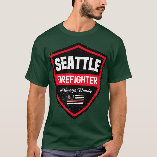 Seattle Fire Rescue Firefighter First Responder T-Shirt (Vorderseite)