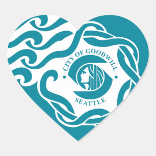 Seattle Flag Herz-Aufkleber