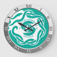 Seattle Flag Large Clock