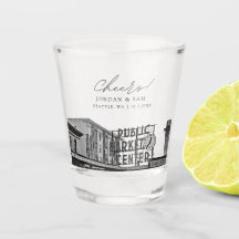 Seattle Foto Gastgeschenk Hochzeit Cheers Shot Gla
