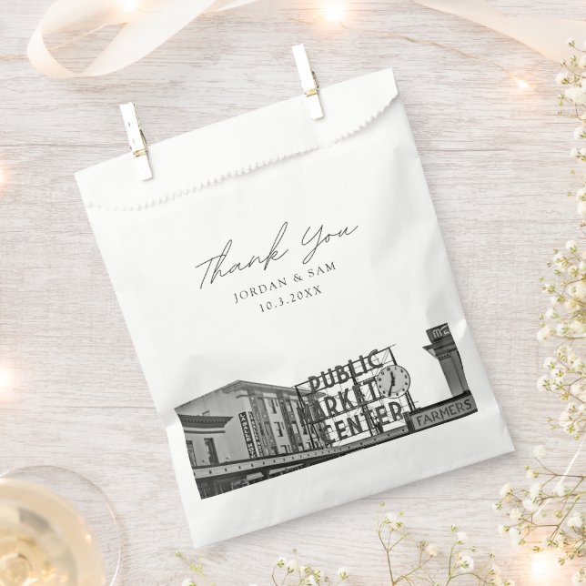 Seattle Gastgeschenk Hochzeit Pikes Place Foto Vie Geschenktütchen (Ausgeschnitten)