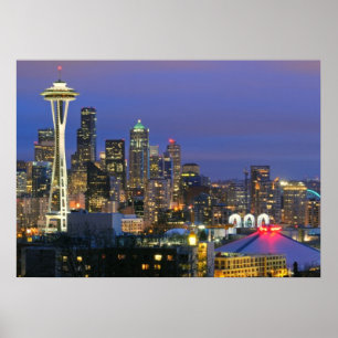 Seattle gesehen vom Kerry Park von Königin Anne Poster
