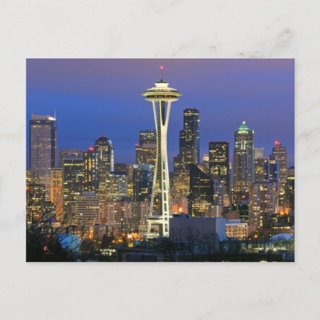 Seattle gesehen vom Kerry Park von Königin Anne Postkarte (Vorderseite)