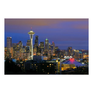 Seattle gesehen von Kerry-Park in der Königin Anne Poster