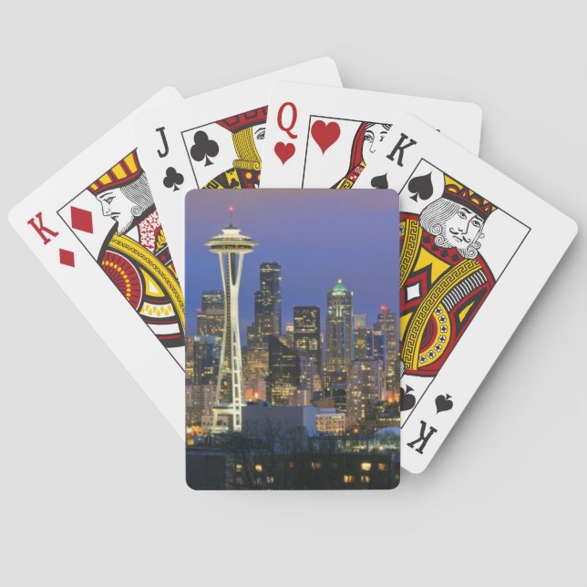Seattle gesehen von Kerry-Park in der Königin Anne Spielkarten (Rückseite)
