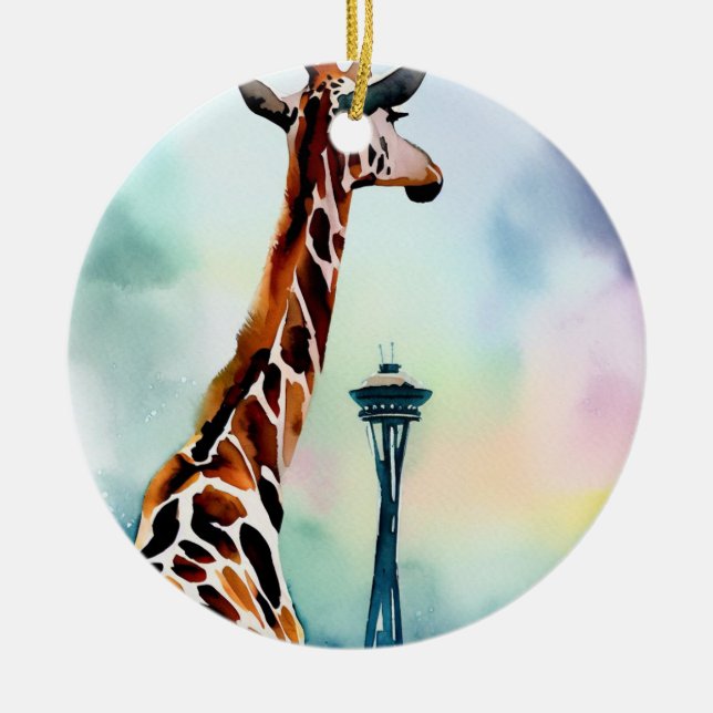 Seattle Giraffe Ornament (Vorne)