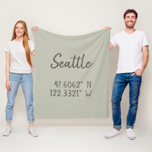 Seattle GPS koordiniert Längengrad Fleecedecke