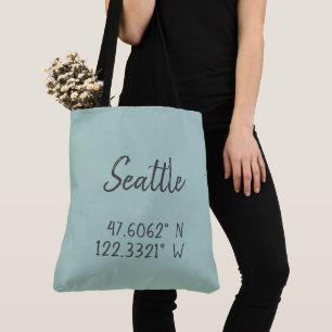 Seattle GPS koordiniert Längengrad     Tasche