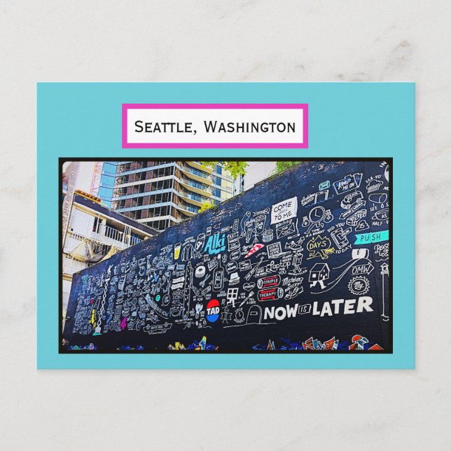 Seattle Graffiti Postcard Postkarte (Vorderseite)