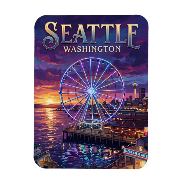 Seattle Great Wheel USA Magnet (Vertikal)