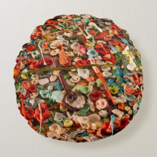 Seattle Gum Wall Rundes Kissen