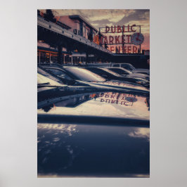 Seattle Iconic Pike Market Centre Poster