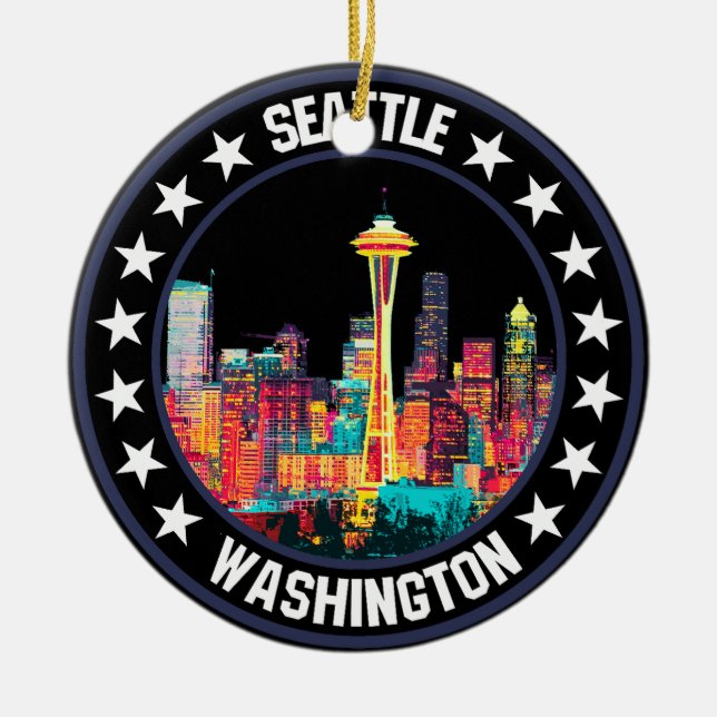 Seattle Keramik Ornament (Vorne)