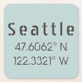Seattle Latitude und Longitude Rechteckiger Pappuntersetzer