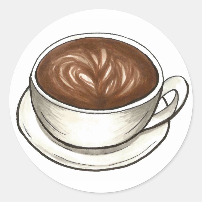 Seattle Latte Coffee Cup Latte Cappuccino Barista Runder Aufkleber (Vorderseite)