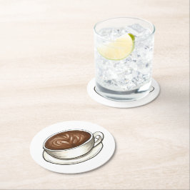 Seattle Latte Coffee Cup Latte Cappuccino Barista Runder Pappuntersetzer