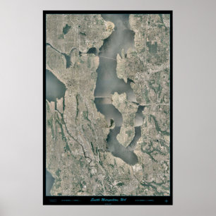 Seattle Metro Area, Washington Satellitenposter Poster