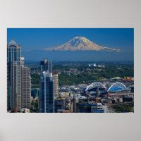 Seattle mit Mount Rainier Fotografie