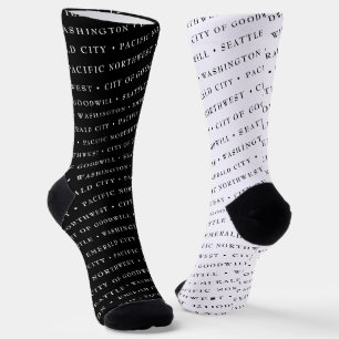 Seattle Modern Black & White Minimalistisch Socken