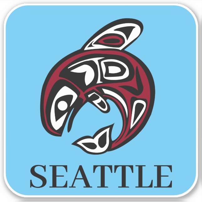 Seattle Native American Haida Orca Killer Whale Aufkleber (Vorderseite)