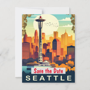 Seattle Needle Grüne Hochzeitseinladung Save The Date