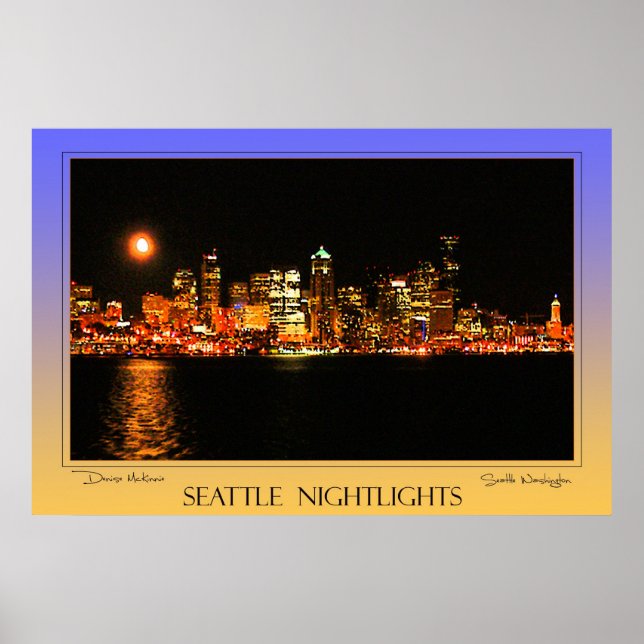 Seattle Nightlights Poster (Vorne)