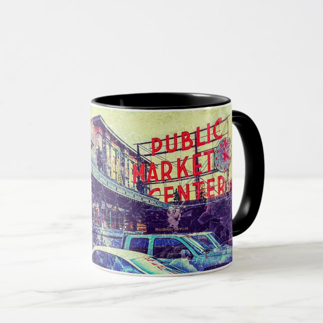 Seattle Pike Market Centre Tasse (VorderseiteRechts)
