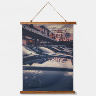 Seattle Pike Market Centre Wandteppich Mit Holzrahmen