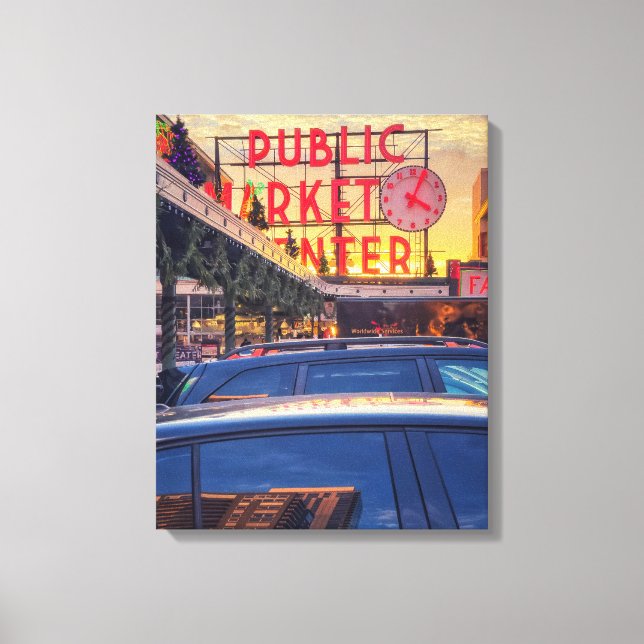 Seattle Pike Market Leinwanddruck (Vorderseite)