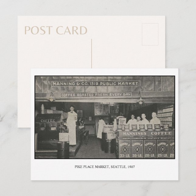 Seattle Pike Place Market 1907 Postkarte (Vorne/Hinten)