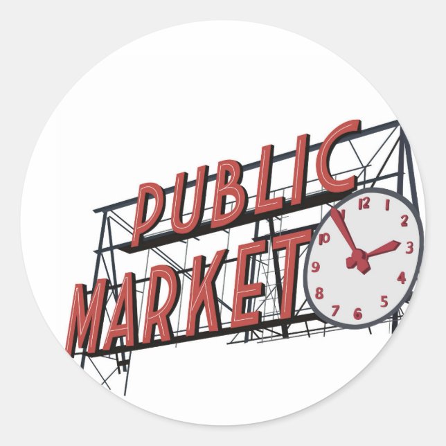 Seattle Pike Place Sticker (Vorderseite)