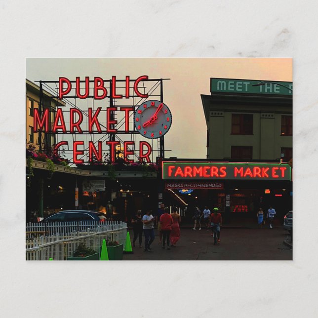 Seattle Public Market Centre #1 Postcard Postkarte (Vorderseite)