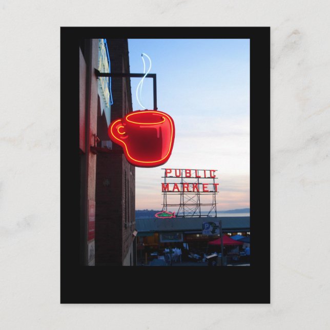 Seattle Public Market Postkarte (Vorderseite)