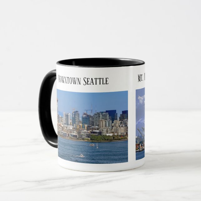 Seattle, Puget Sound, Rainier, Hafen von Seattle Tasse (Vorderseite Links)