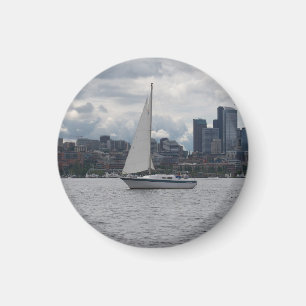 Seattle Sailboat City Magnet