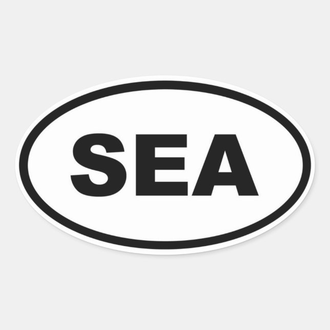 Seattle SEA Ovaler Aufkleber (Vorderseite)