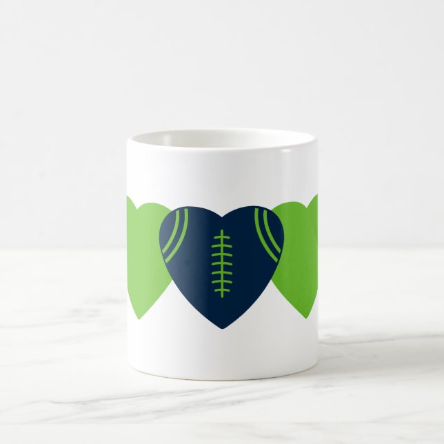 Seattle Seahawks Football Herzdesign Kaffeetasse (Mittel)