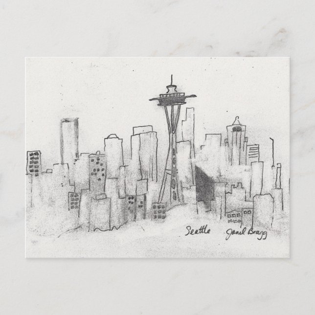 Seattle Sketch Postkarte (Vorderseite)